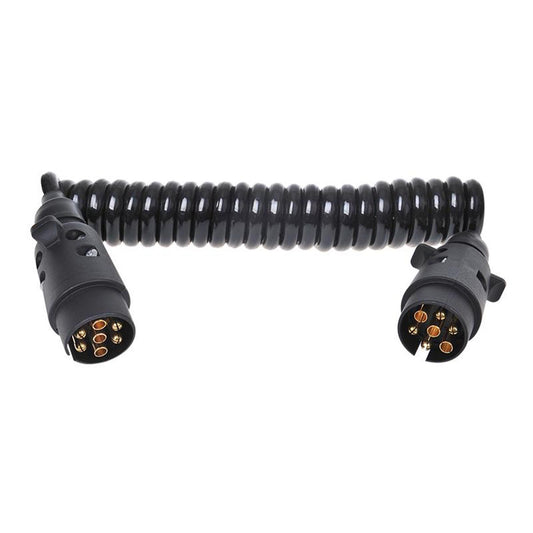 7-pin spiral cable 3M with 2x PVC plugs