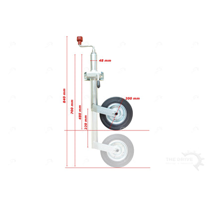 AL-KO Stützrad Compact 150 kg Stahlfelge, Vollgummi mit Klemmhalter