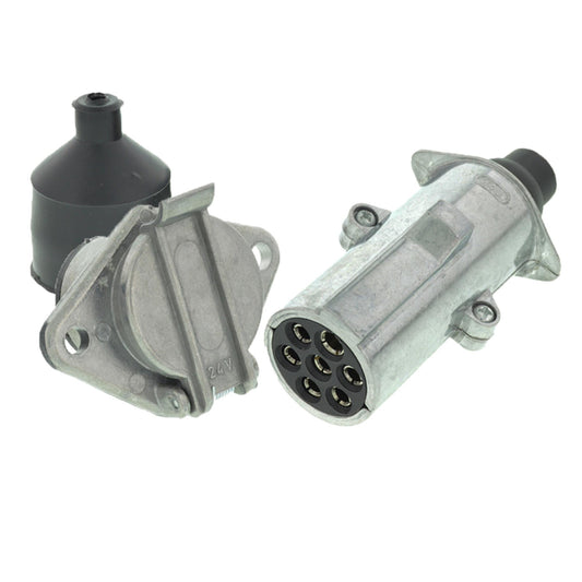 Set Stecker u. Steckdose 24V 7-Polig Typ N für LKW