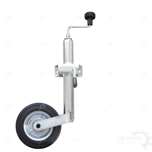 TMN jockey wheel with steel rim, solid rubber tire with clamp holder