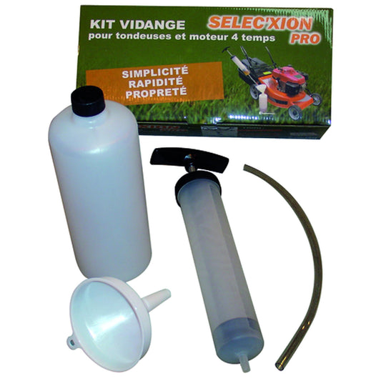 Lawn mower oil change kit