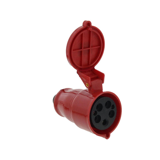 CEE In-Line Socket Red 400V 32A