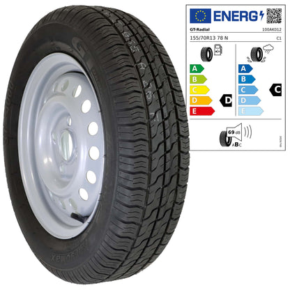 Komplettrad 155/70 R13 78N M+S auf 4Jx13H2 Felge 4x100 ET30