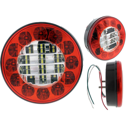 Rear light round 2 functions 24LED 122x61x45mm