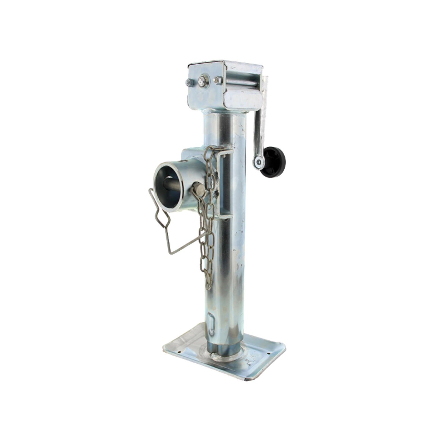 Support leg with hand crank, foldable, Ø57 x 560mm with locking pin, vertical load 1300kg