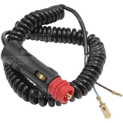 On-board plug with spiral cable 2m with 2x flat plug