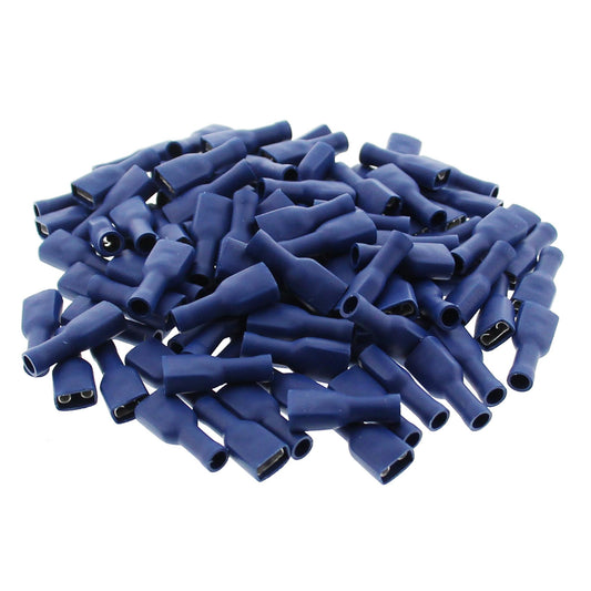 100x blade receptacles blue insulated 1.5-2.5mm