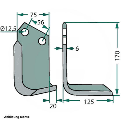 Set of tiller blades suitable for Holder tiller 3083 4083 R+L