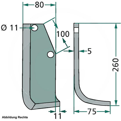 Satz Fräsmesser passend für Holder ED2 E10 E11 E12 R+L