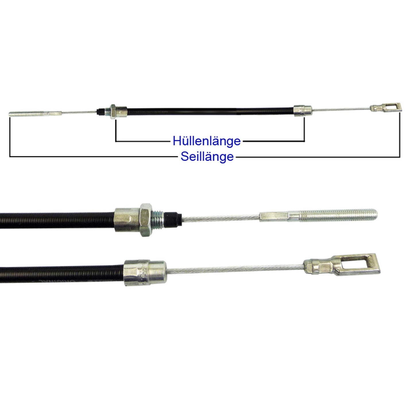 Brake cable Bowden cable with slotted eyelet KNOTT BPW 1400 / 1700mm