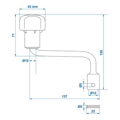 Ersatz-Kurbel für 150kg Stützrad 48mm