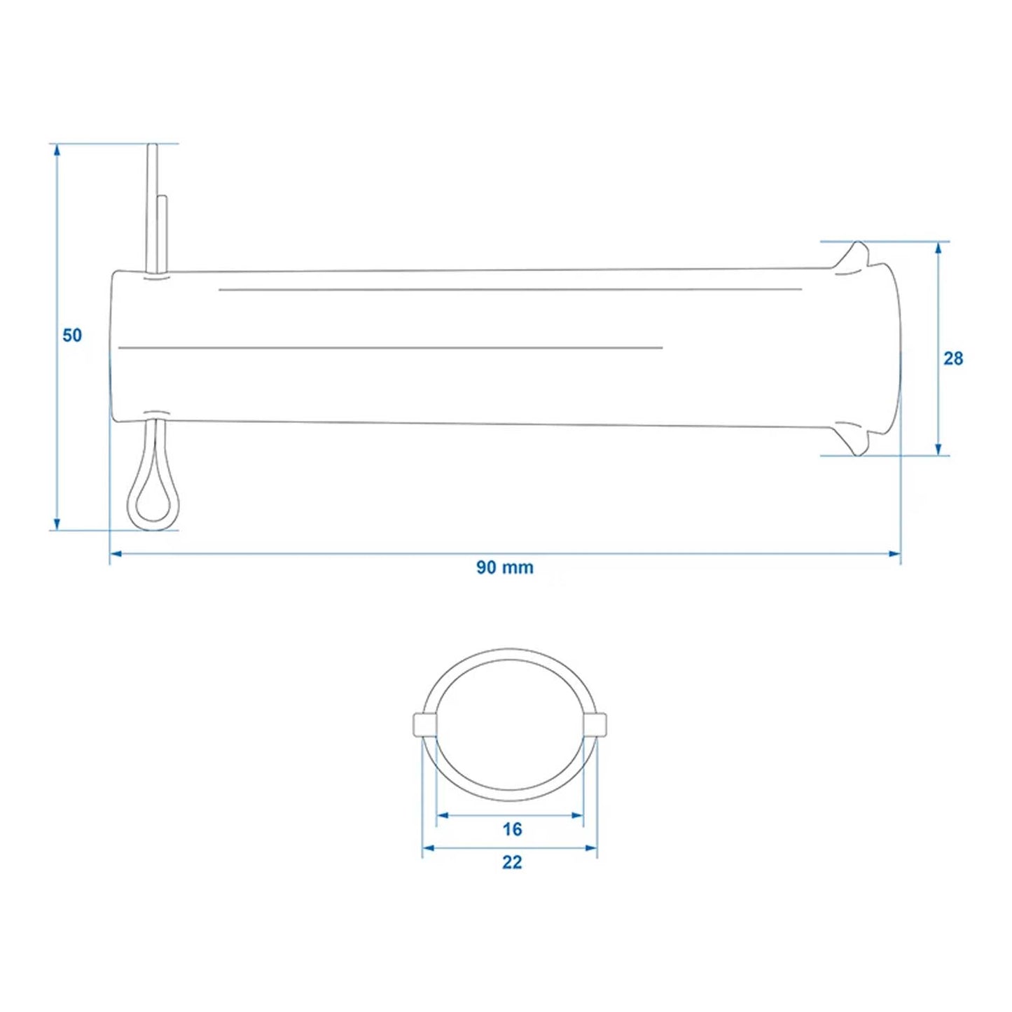 Achse mit Splint für Stützrad 48mm Ø20mm x 85mm