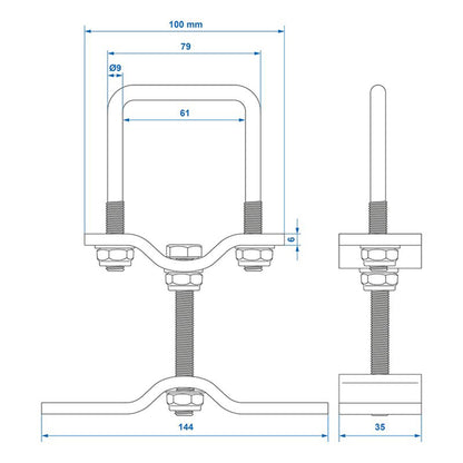 Ersatzradhalter für Anhänger 60mm Vierkant