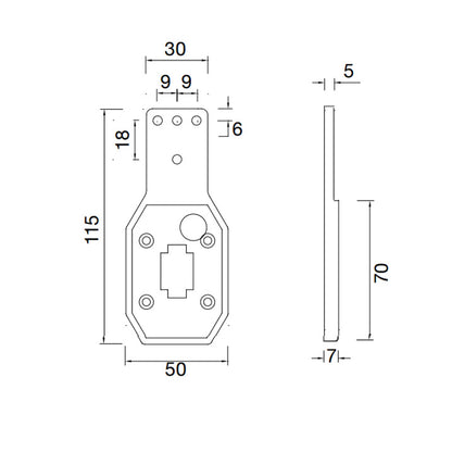 Flexipoint Gummihalter gerade 115mm