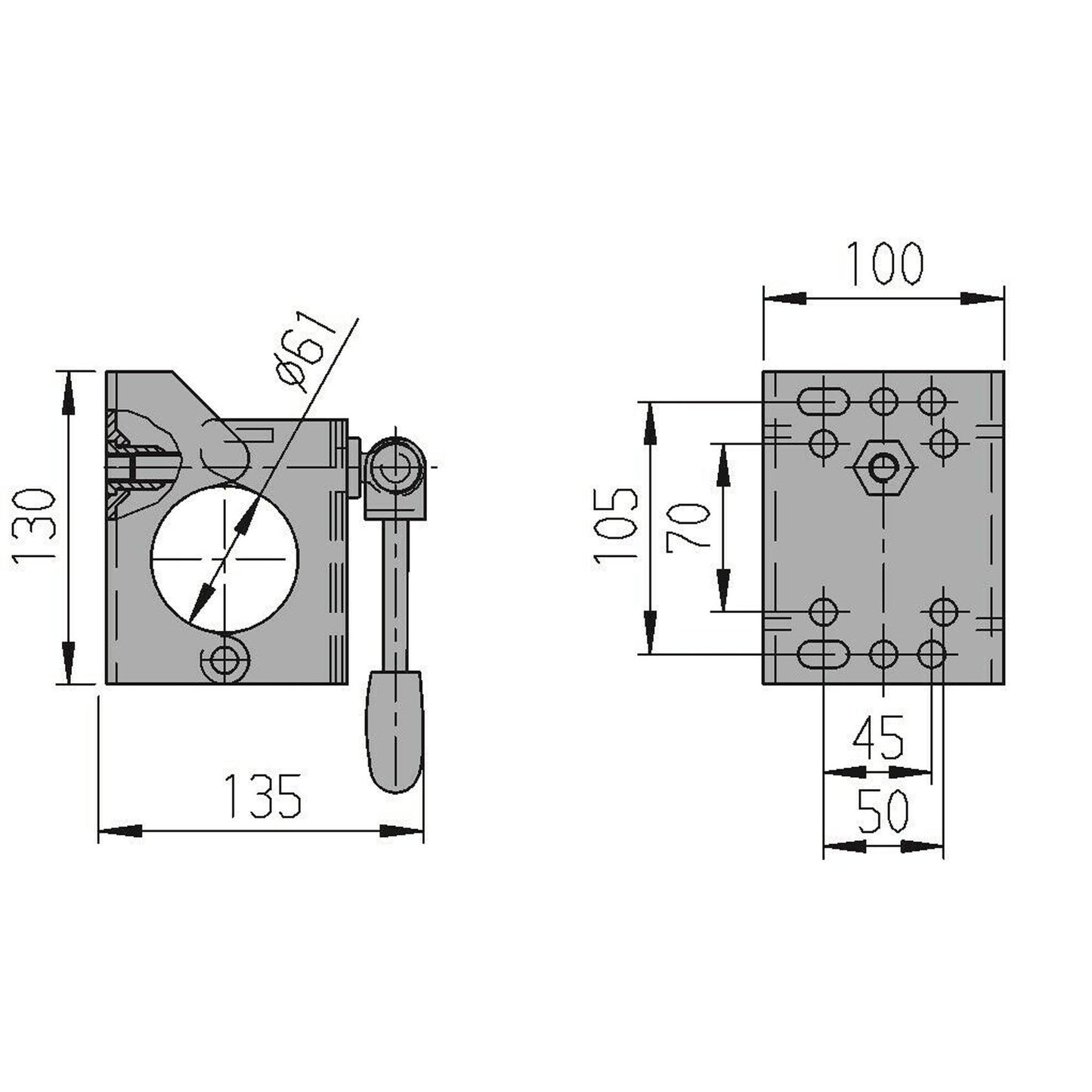 ALKO clamp holder for support tube Ø60mm 249.859