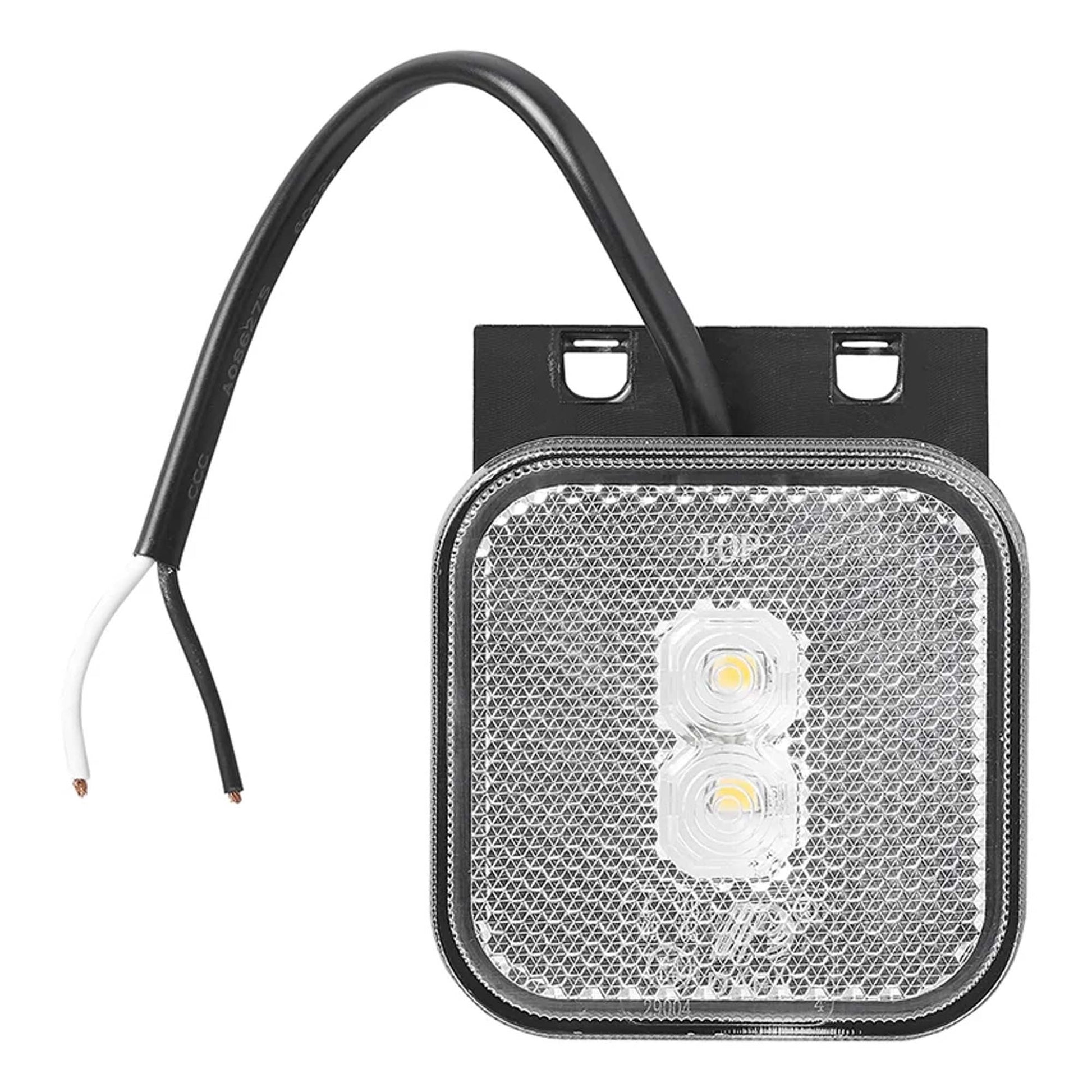 Positionsleuchte 12 - 24V Weiß 65 x 65 mm LED mit Halter - TMN - shop.de