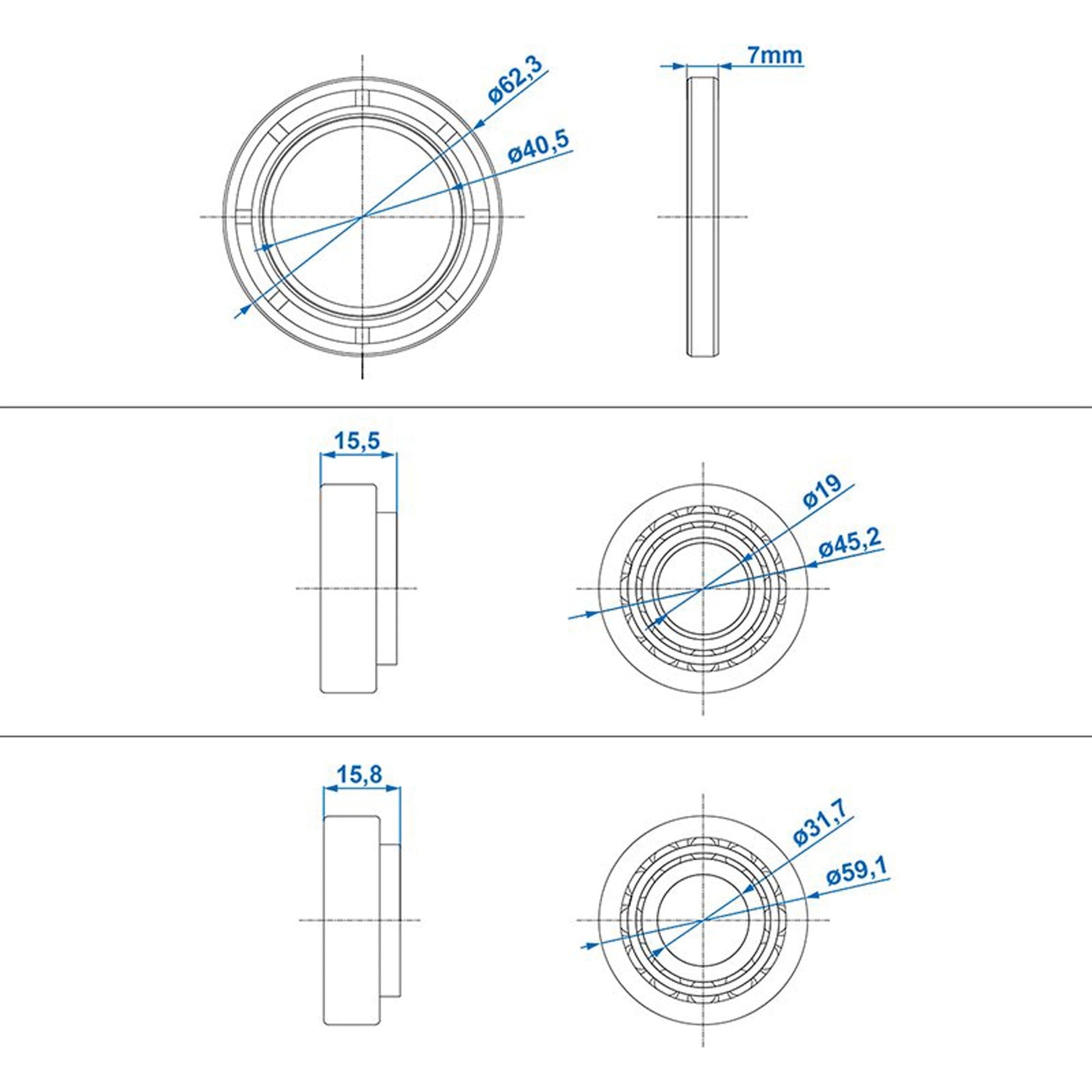 Radlagersatz passend für AL - KO Radbremse 2035 / 2050 / 2051 / SB203 - TMN - shop.de