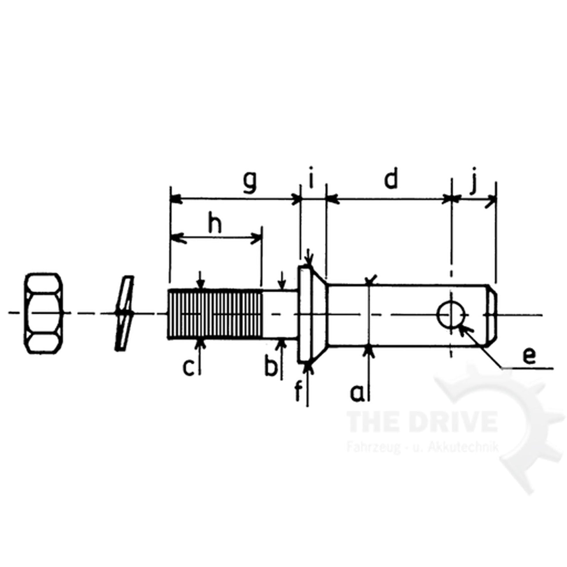 Unterlenkerbolzen Kat.2 zum Verschrauben Ø28mm L. 146mm M22x1,5 B:24mm - TMN - shop.de