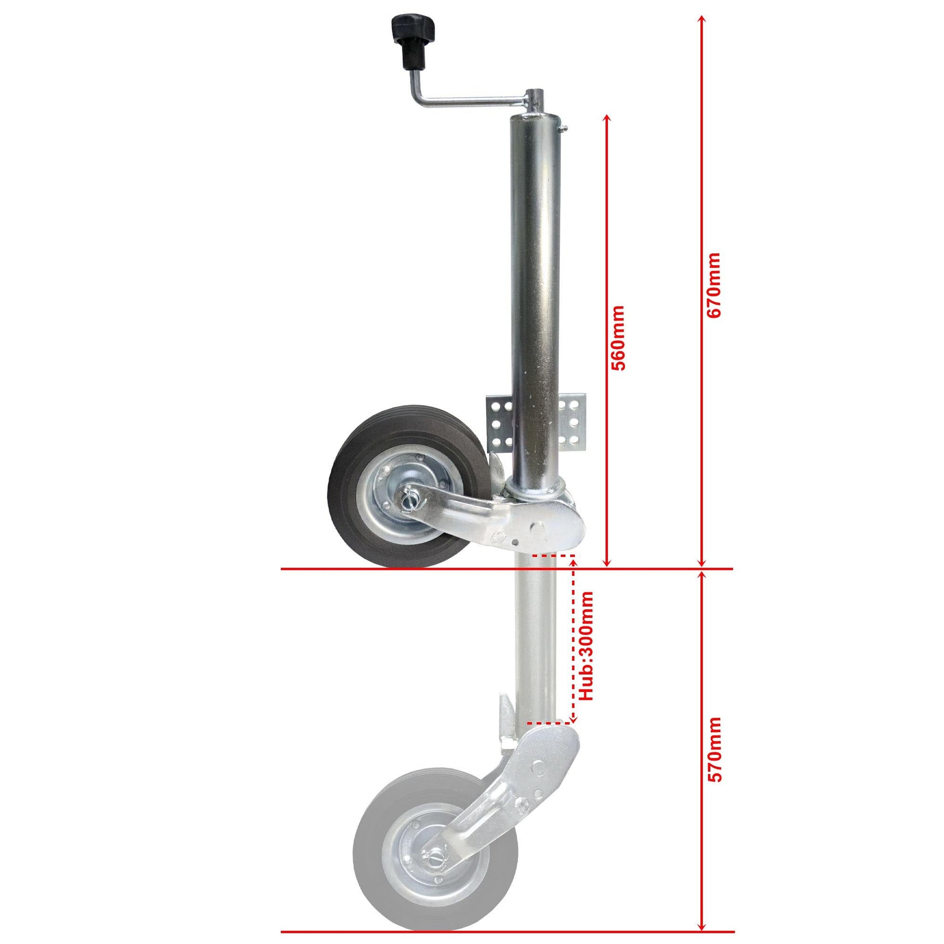 Stützrad + Halter 60mm für 400kg Stützlast Schwerlaststützrad für Pkw  Anhänger : : Auto & Motorrad