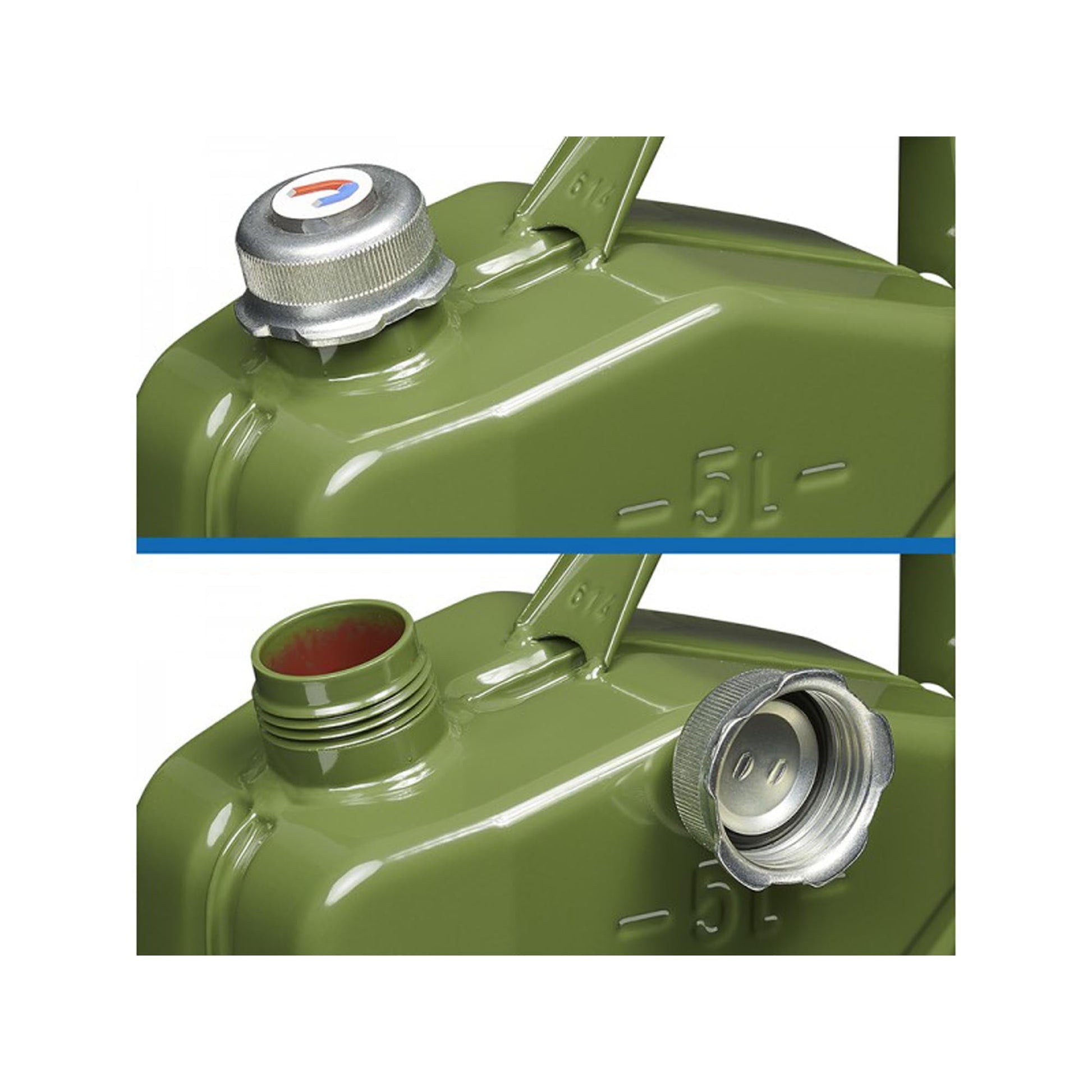 siwitec Benzinkanister 5l Metall mit Ausgießer, Kanister,  Abfüllstutzen,Treibstoffkanister, Kraftstoffkanister: : Auto &  Motorrad