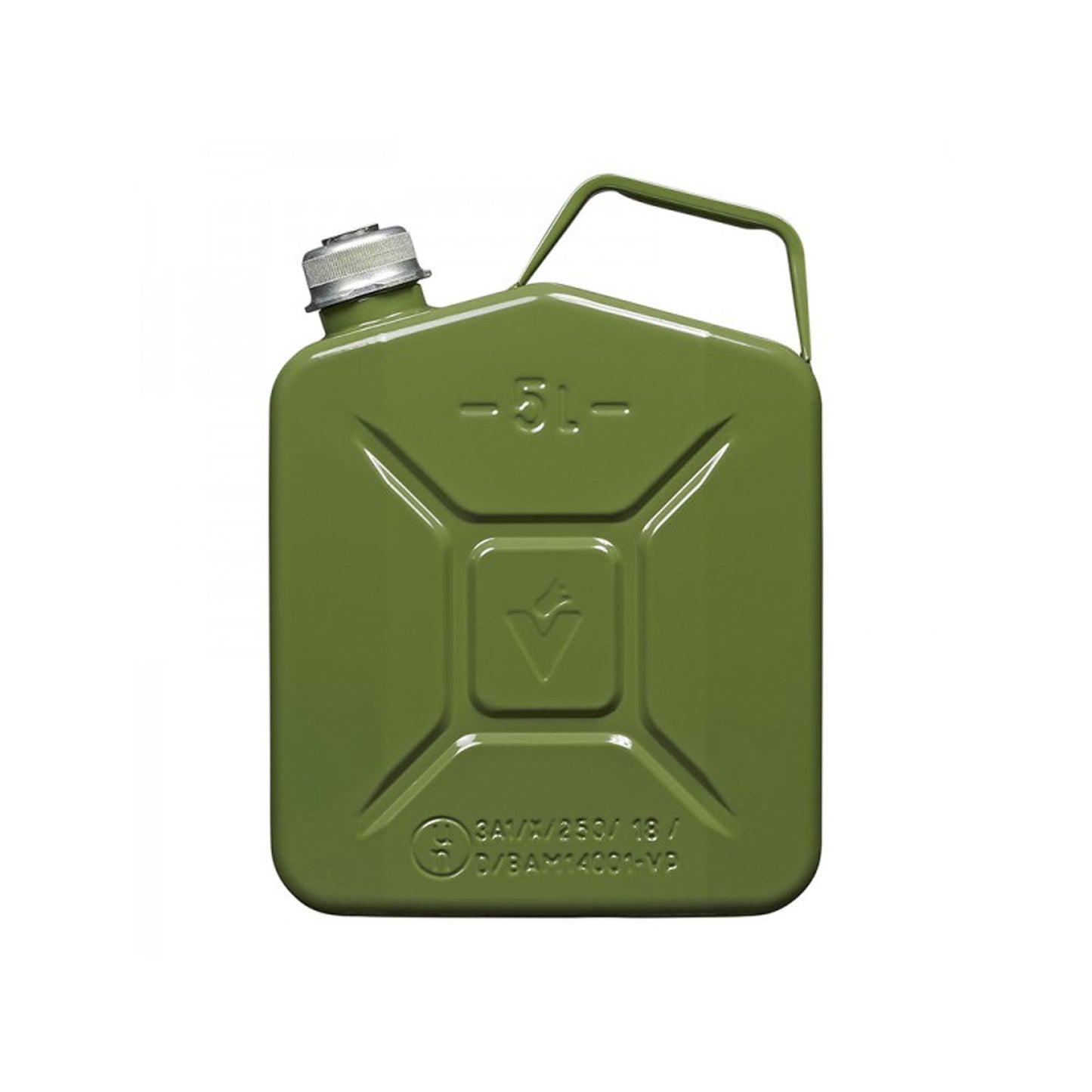 Benzinkanister 5L metall grün mit magnetischem Schraubverschluss UN- & TüV/ GS-geprüft –